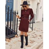 Zeagoo Women Fall Winter Dress Knitted Pullover Dresses(Burgundy)