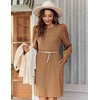 Zeagoo Women Fall Winter Dress Knitted Pullover Dresses(Burnt Orange)