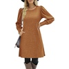 Zeagoo Women Fall Winter Dress Knitted Pullover Dresses(Burnt Orange)