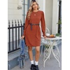 Zeagoo Women Fall Winter Dress Knitted Pullover Dresses(Caramel)