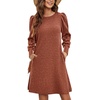Zeagoo Women Fall Winter Dress Knitted Pullover Dresses(Caramel)