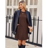 Zeagoo Women Fall Winter Dress Knitted Pullover Dresses(Coffee)