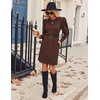 Zeagoo Women Fall Winter Dress Knitted Pullover Dresses(Coffee)