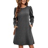 Zeagoo Women Fall Winter Dress Knitted Pullover Dresses(Dark Grey)