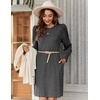 Zeagoo Women Fall Winter Dress Knitted Pullover Dresses(Dark Grey)