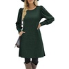 Zeagoo Women Fall Winter Dress Knitted Pullover Dresses(Deep Green)