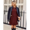 Zeagoo Women Fall Winter Dress Knitted Pullover Dresses(Deep Red)