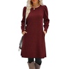 Zeagoo Women Fall Winter Dress Knitted Pullover Dresses(Deep Red)