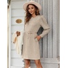 Zeagoo Women Fall Winter Dress Knitted Pullover Dresses(Khaki)