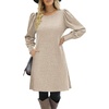 Zeagoo Women Fall Winter Dress Knitted Pullover Dresses(Khaki)