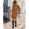 Zeagoo Women Fall Winter Dress Knitted Pullover Dresses(Light Brown)