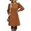 Zeagoo Women Fall Winter Dress Knitted Pullover Dresses(Light Brown)