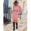Zeagoo Women Fall Winter Dress Knitted Pullover Dresses(Light Pink)
