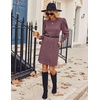 Zeagoo Women Fall Winter Dress Knitted Pullover Dresses(Mauve)