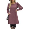 Zeagoo Women Fall Winter Dress Knitted Pullover Dresses(Mauve)