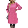 Zeagoo Women Fall Winter Dress Knitted Pullover Dresses(Rose Pink)