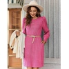 Zeagoo Women Fall Winter Dress Knitted Pullover Dresses(Rose Pink)
