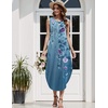 Zeagoo Women Floral Summer Casual Beach Printed Tank Dress with Pockets Pleated Front Long Dress(2602 Blue Floral)
