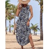 Zeagoo Women Floral Summer Casual Beach Printed Tank Dress with Pockets Pleated Front Long Dress(2603 Boho Print)