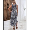 Zeagoo Women Floral Summer Casual Beach Printed Tank Dress with Pockets Pleated Front Long Dress(2603 Boho Print)