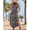 Zeagoo Women Floral Summer Casual Beach Printed Tank Dress with Pockets Pleated Front Long Dress(2603 Mixed Floral)