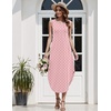 Zeagoo Women Floral Summer Casual Beach Printed Tank Dress with Pockets Pleated Front Long Dress(2603 Pink Dot)