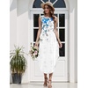 Zeagoo Women Floral Summer Casual Beach Printed Tank Dress with Pockets Pleated Front Long Dress(2603 White Floral)