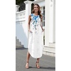 Zeagoo Women Floral Summer Casual Beach Printed Tank Dress with Pockets Pleated Front Long Dress(2603 White Floral)