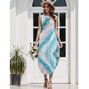 Zeagoo Women Floral Summer Casual Beach Printed Tank Dress with Pockets Pleated Front Long Dress(Mix Blue White)