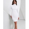 Zeagoo Women Long Sleeve Dress Sweater Dress Turtleneck Ribbed Fall Dresses(02-white)
