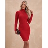 Zeagoo Women Long Sleeve Dress Sweater Dress Turtleneck Ribbed Fall Dresses(Tr)