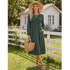 Zeagoo Women Long Sleeve Fall Dress Casual A Line Dresses 2026 Midi Flare Dress(Dusty Green)