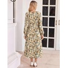 Zeagoo Women Long Sleeve Fall Dress Casual A Line Dresses 2026 Midi Flare Dress(Khaki Floral)