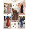 Zeagoo Women Long Sleeve Fall Dress Casual A Line Dresses 2026 Midi Flare Dress(Khaki Floral)