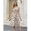Zeagoo Women Summer Casual Dresses 2026 Sleeveless Midi Pleated Tank Sundress with Pockets V Neck A Line Swing Tshirt Dress(Apricot Black)