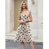 Zeagoo Women Summer Casual Dresses 2026 Sleeveless Midi Pleated Tank Sundress with Pockets V Neck A Line Swing Tshirt Dress(Apricot Black)