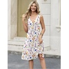Zeagoo Women Summer Casual Dresses 2026 Sleeveless Midi Pleated Tank Sundress with Pockets V Neck A Line Swing Tshirt Dress(Apricot Floral)