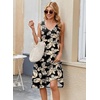 Zeagoo Women Summer Casual Dresses 2026 Sleeveless Midi Pleated Tank Sundress with Pockets V Neck A Line Swing Tshirt Dress(Black Khaki)
