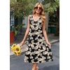 Zeagoo Women Summer Casual Dresses 2026 Sleeveless Midi Pleated Tank Sundress with Pockets V Neck A Line Swing Tshirt Dress(Black Khaki)