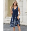 Zeagoo Women Summer Casual Dresses 2026 Sleeveless Midi Pleated Tank Sundress with Pockets V Neck A Line Swing Tshirt Dress(Blue Flowers)