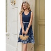 Zeagoo Women Summer Casual Dresses 2026 Sleeveless Midi Pleated Tank Sundress with Pockets V Neck A Line Swing Tshirt Dress(Blue Flowers)