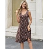 Zeagoo Women Summer Casual Dresses 2026 Sleeveless Midi Pleated Tank Sundress with Pockets V Neck A Line Swing Tshirt Dress(Coffee)