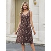 Zeagoo Women Summer Casual Dresses 2026 Sleeveless Midi Pleated Tank Sundress with Pockets V Neck A Line Swing Tshirt Dress(Coffee)