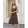 Zeagoo Women Summer Casual Dresses 2026 Sleeveless Midi Pleated Tank Sundress with Pockets V Neck A Line Swing Tshirt Dress(Coffee)