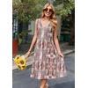 Zeagoo Women Summer Casual Dresses 2026 Sleeveless Midi Pleated Tank Sundress with Pockets V Neck A Line Swing Tshirt Dress(Coffee Pink)