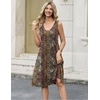 Zeagoo Women Summer Casual Dresses 2026 Sleeveless Midi Pleated Tank Sundress with Pockets V Neck A Line Swing Tshirt Dress(Ethnic)
