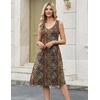 Zeagoo Women Summer Casual Dresses 2026 Sleeveless Midi Pleated Tank Sundress with Pockets V Neck A Line Swing Tshirt Dress(Ethnic)