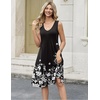 Zeagoo Women Summer Casual Dresses 2026 Sleeveless Midi Pleated Tank Sundress with Pockets V Neck A Line Swing Tshirt Dress(Floral Black)