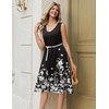 Zeagoo Women Summer Casual Dresses 2026 Sleeveless Midi Pleated Tank Sundress with Pockets V Neck A Line Swing Tshirt Dress(Floral Black)