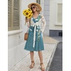Zeagoo Women Summer Casual Dresses 2026 Sleeveless Midi Pleated Tank Sundress with Pockets V Neck A Line Swing Tshirt Dress(Gradient Plants)